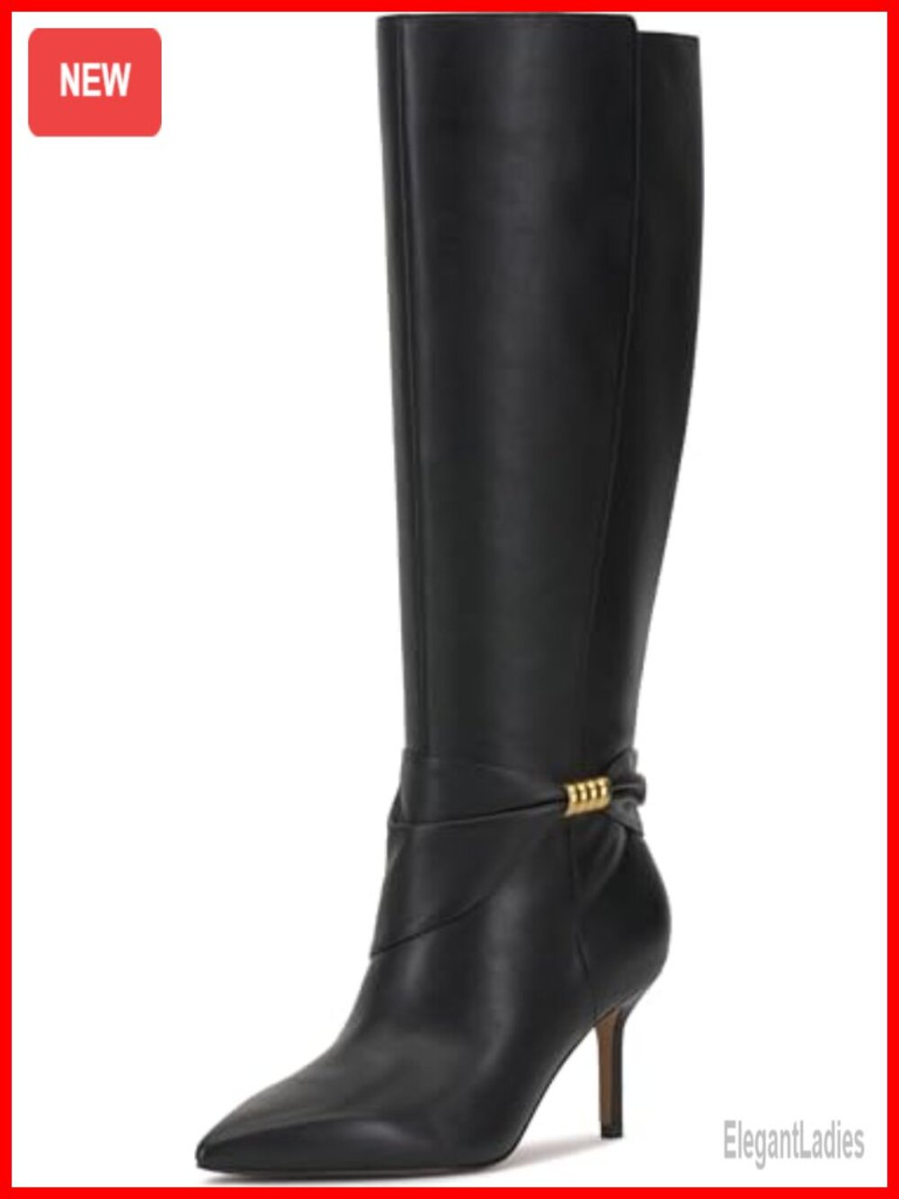 Vince Camuto Meezo Knee High Stiletto Heel Pointed Toe Leather Boots